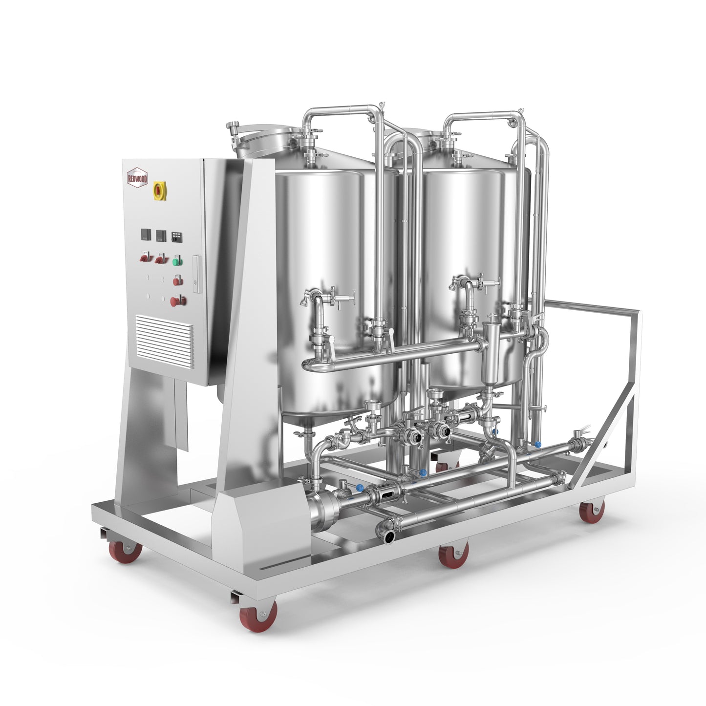 150L Electric Heating Portable CIP Trolley – Dual-Tank Cleaning System