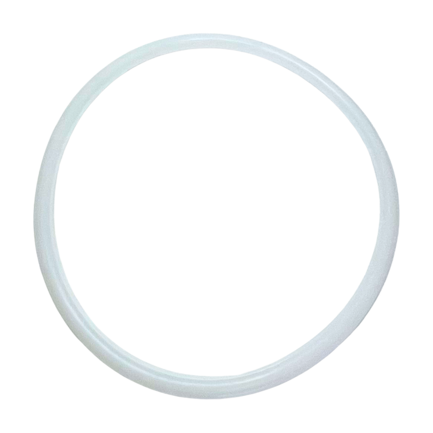 Clear silicone tri-clamp gasket, designed for sanitary brewing, food, and beverage processing applications, ensuring a secure and leak-proof seal.