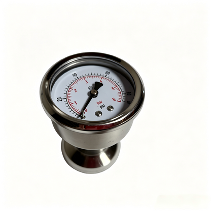 1.5’’ Tri-Clamp Pressure Gauge | 304 Stainless Steel | 0-0.6 MPa (0-86 PSI)